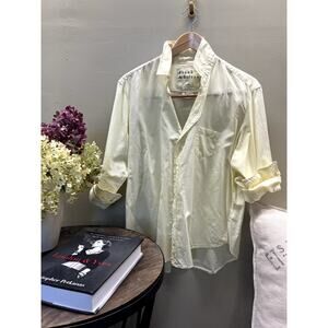 FRANK & EILEEN Light Yellow Eileen Cotton Button Down Blouse Size Medium